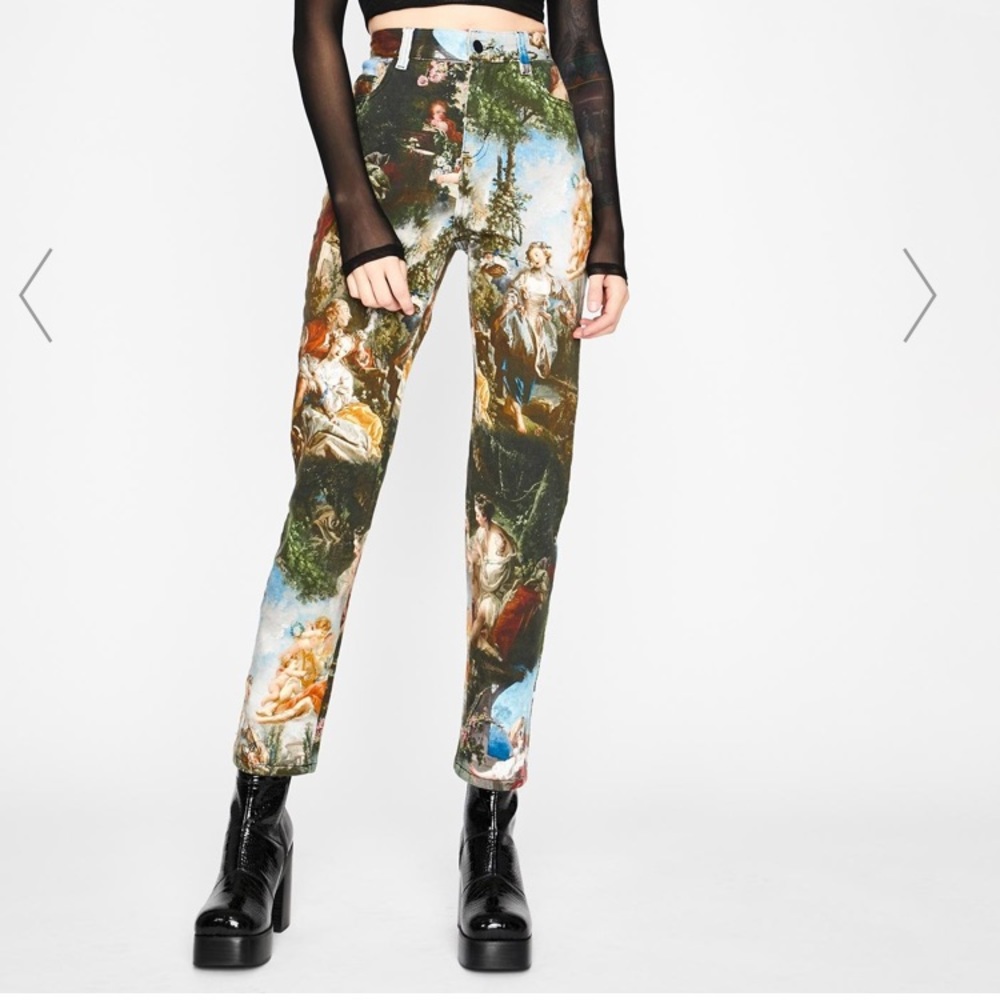 Dolls Kill Current Mood Da Vinci Renaissance Jeans